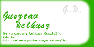 gusztav welkusz business card